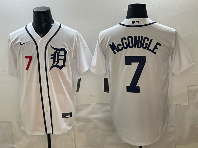 Men Detroit Tigers #7 McGonigle whiteGame Nike MLB Jersey 0402002->detroit tigers->MLB Jersey